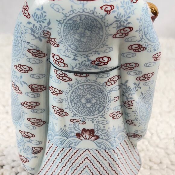 Chinese Famille Rose Porcelain Fu Lu Shou Figurine FU God Of Good Fortune 6.5" - Picture 11 of 15